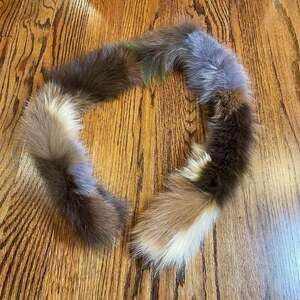 Express Multicolor Fox Fur Collar Scarf